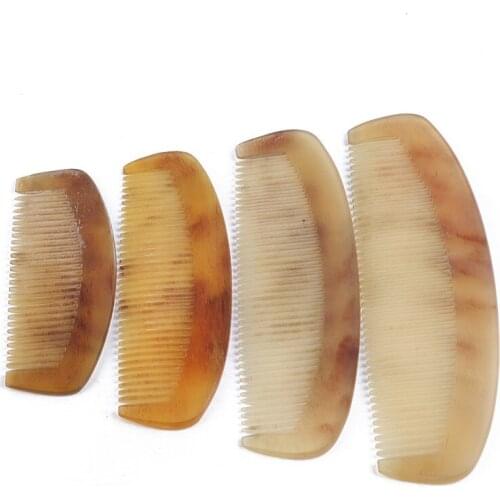 1Pcs Fashion Hot Women Natural Amber Ox Horn Comb of Hair No Static Health Care Hair Brush Hairdressing Tool