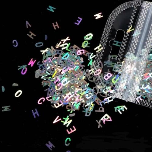 1bag Letter Nail Sequin Mirror Slices Glitter Confetti Nail Accessories Paillette Sequins Flake Tipps Nail Art Decoration