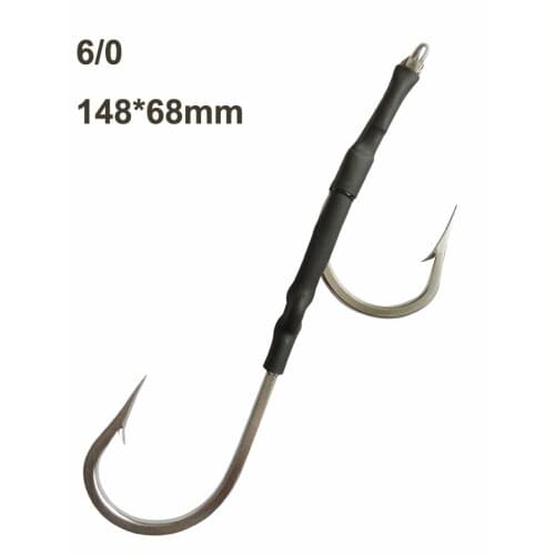 10pcs 6/0 Double Shark Rigs Stainless Steel Fish Hooks Double Shark Rigs
