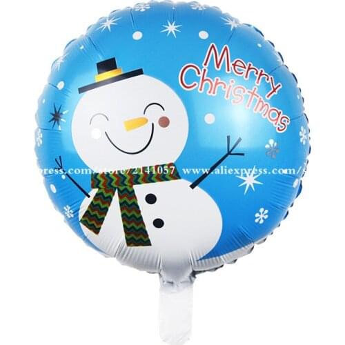 10pcs Free shipping aluminum round balloon snowman Christmas party balloons wholesale childrens toys