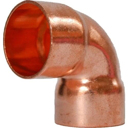 6.35mm-42mm 99.9% Copper End Feed Solder 90 Degree Elbow Plumbing Fitting Coupler For Air Condition