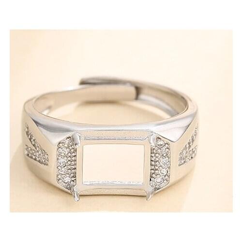 7*9mm 925 STERLING SILVER Semi Mount Bases Blanks base blank Pad rings ring Setting set diy men A5539