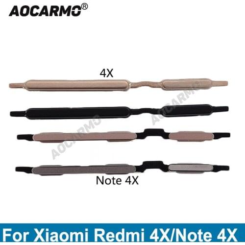 Aocarmo Volume Power ON OFF Volume Up Down Side Button Key For Xiaomi Redmi Note 4X 4x Replacement Part