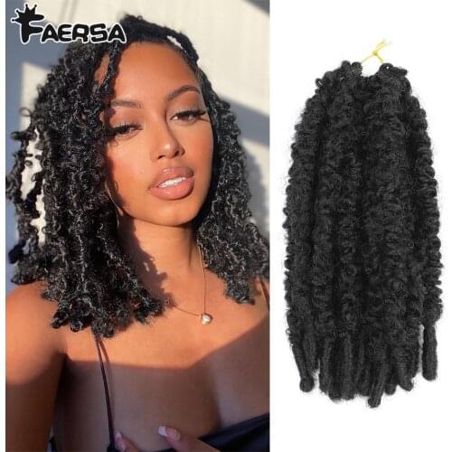 Butterfly Locs Crochet Hair Soft African Faux Locs Synthetic Braid Hair Extensions For Black Women Pre-Loop Passion Twist Faersa