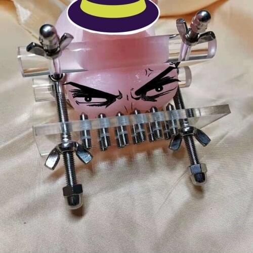 BDSM Sex Toys Organic Glass CBT Cock & Ball Torture Ball Stretcher Scrotal Fixture BALL SMASHER CRUSHER With screws