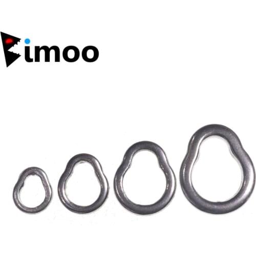 Bimoo 20pcs Fishing Pear Solid Ring Stainless Steel Fishing Ring Fishing Accessories Heavy-Duty Lures Lead Jigging Ring