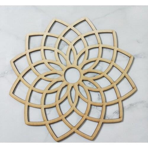 Personalized Flower of Life Shape Laser Cut Wood Wall Art Home Decor Handmade Coasters Craft Making Sacred Geometry Ornament
