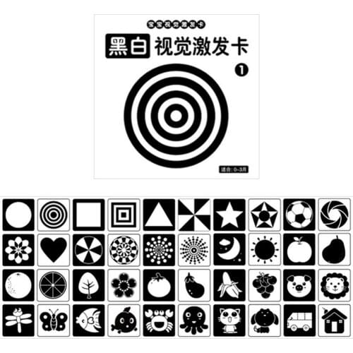 Baby Montessori Toys Black White Flash Cards Infants Sensory Toy High Contrast Visual Stimulation Learning Activity Flashcards