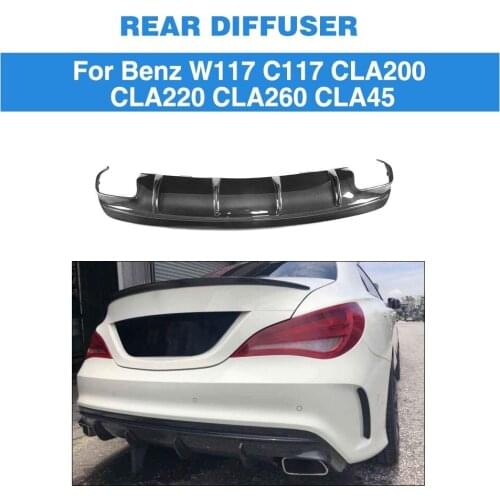 Rear Bumper Diffuser For Mercedes-Benz CLA W117 Sport CLA200 CLA250 Sport CLA45 Bumper Lip Spoiler Apron Carbon Fiber Car Bumper