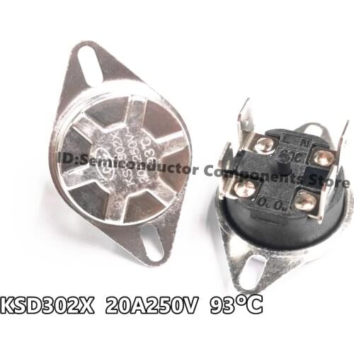Electric water heater temperature limit thermostat KSD302X 20A250V 95C 80 85 90 92 93 degree over temperature protection 4-feet