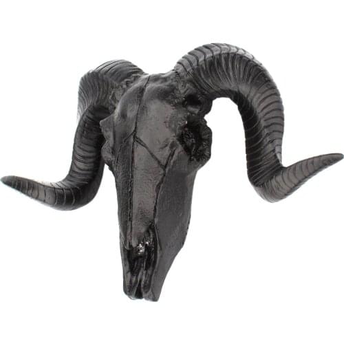 Sheep Skull Head Wall Mount Statue Wildlife Animal Head Living Room Home Artwork Background Wall Decorations
