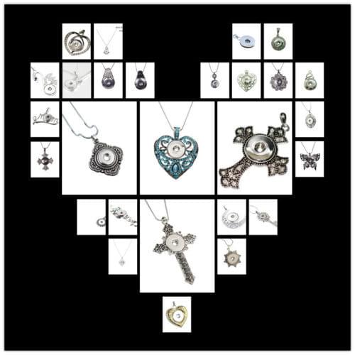 SP18 hot Variety stylesheart/cross Snap Crystal Snap chunk pendant Jewelry