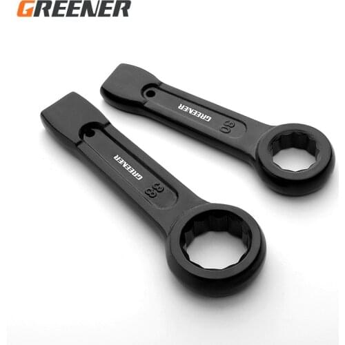 Greener 24-85mm Heavy Plum Wrenches Single-headed Box End Wrench Percussion Ring Spanner Knockable Plum Spanners 1pcs