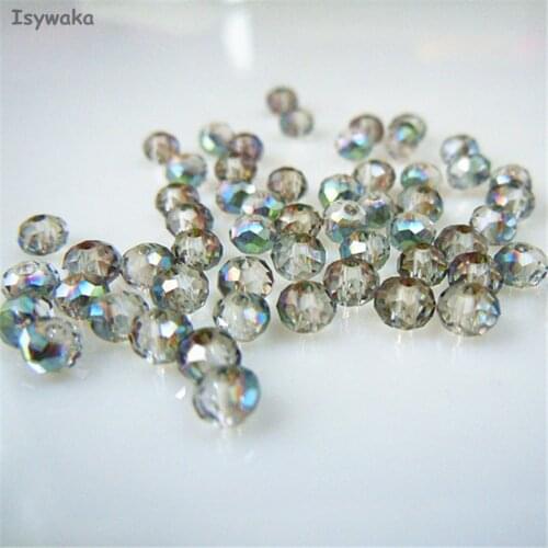 Isywaka Hot Light Green Colors 3*4mm 145pcs Rondelle Austria faceted Crystal Glass Beads Loose Spacer Round Beads Jewelry Making