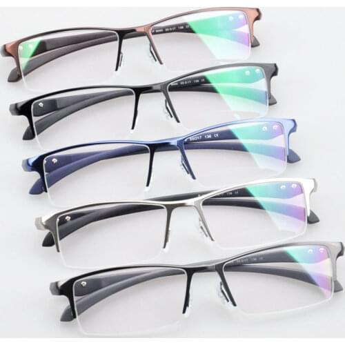 Half-rimmed Glasses Men Alloy Eyeglass Frames Optical Mens Designer Glasses Full-frame Optics Large-framed Glasses 065