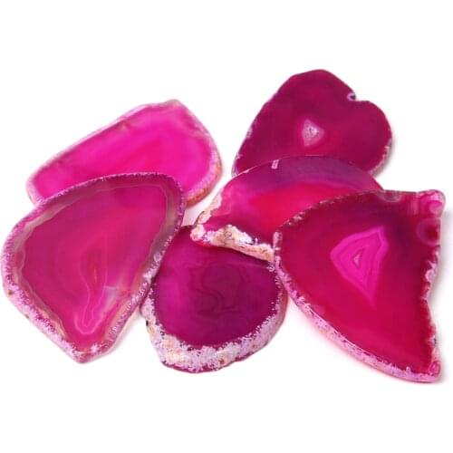 Natural Rose pink Natural agates slice no hole druzy jewelry making finding stone slice finding gifts handmade 50-80mm home diy