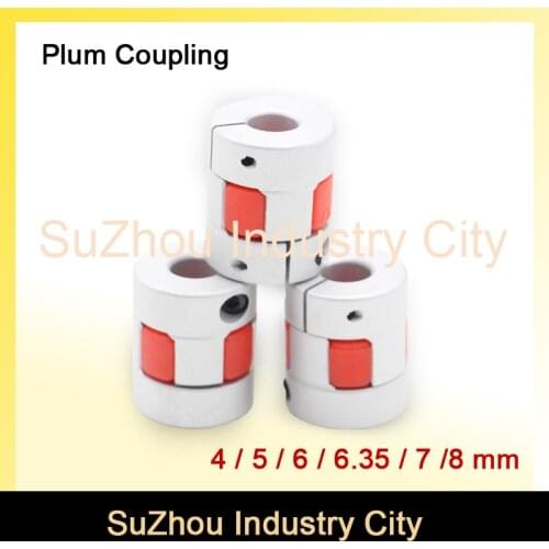 New sale ! 3pcs 4mm to 8mm 4 / 5 / 6 / 6.35 / 7 / 8 mm Jaw Flexible Jaw Spider Plum Coupling Diameter 20mm Length 30mm