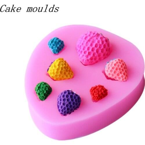Wholesale Silicone mold K276 Mini Strawberry shape Decoration Fondant cake mold chocolate mold Free shipping