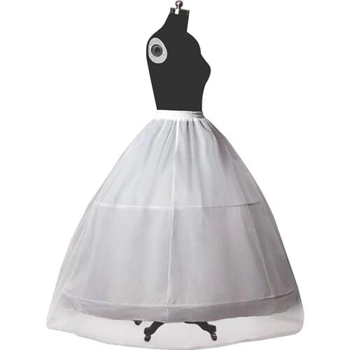 Petticoat Bridal Crinoline for Women Wedding Dress A-line Underskirt Full Slip 2 Hoops Floor-length Normal&Plus Size