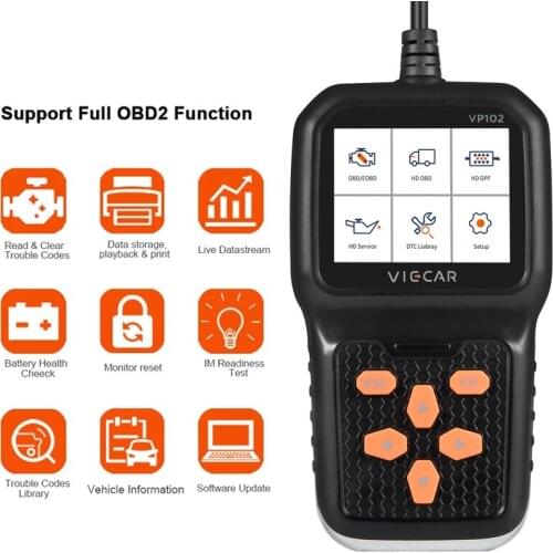 Professional OBD2 Scanner Auto Diagnosis Code Reader Car Scaner Tools VP102 Automotive Code Scanner Support All Cars After 1996