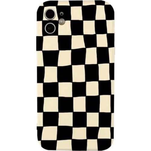 Simple Classic Checkerboard Case for iPhone 12 Pro Max Back Phone Cover for 12 Mini 11 Pro X XS XR 6 8 7 Plus SE 2020 Capa