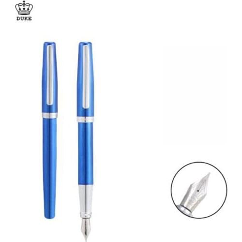 Duke 209 Blue Stainless Steel Fountain Pen Various Color Iridium Medium Nib 0.7mm For Office & School & Home Gift Pen Supplies