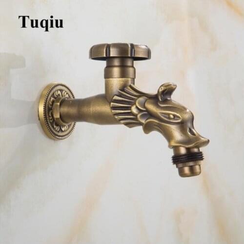 Brass bronze finished washing machine faucet Garden faucet Outdoor faucet with Europe style Dragon design Art Carved