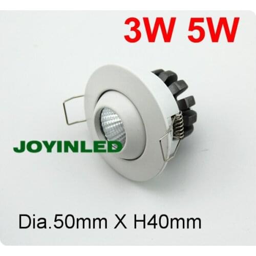 5pcs white finishing bedroom lamps AC85-265V 3W 5W mini COB recessed LED ceiling lights