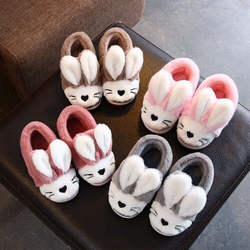 2020 New winter warm childrens cotton slippers for boys and girls non-slip warm shoes