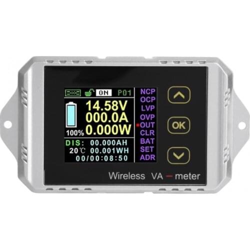 VAT-1050 Wireless Color LCD Screen DC Voltage Ammeter Power Meter Watt Tester