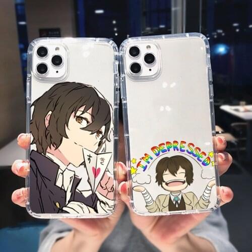 Japan Anime Bungou Stray Dogs Dazai Osamu Phone Cover Shell for IPhone 12 11 X XS MAX 8 7 6 Plus XR SE2 Soft Shockproof Fundas