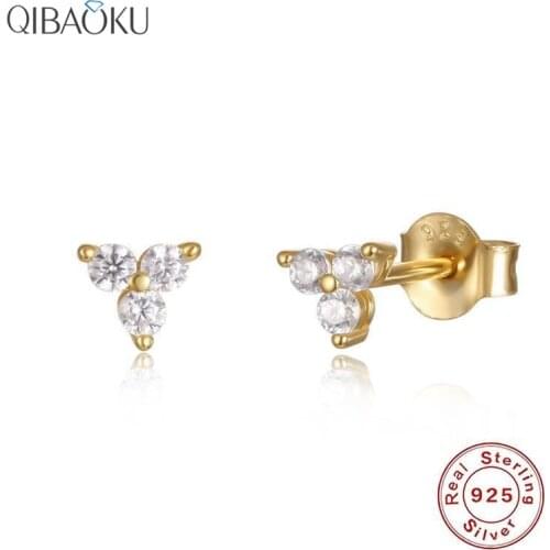 Hot Selling Earrings S925 Sterling Silver Stud Earrings Clover Zircon Light Luxury Earrings Women Jewelry