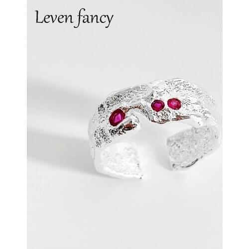 Irregular Geometric Shape Women Party Finger Ring Versatile Style Girl Ring Sterling Silver 925 with Pink CZ Zircon Jewelry Ring