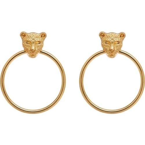 Gold simple geometric circular long earrings popular earrings womens