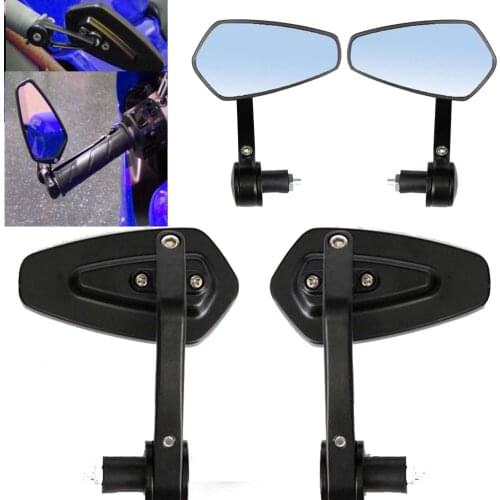 1 Pair of 7/8" Motorcycle CNC Billet Aluminum 22 Handlebar Bar End Mount Glare Rearview Sports Side Mirrors