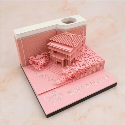 1pc 3D DIY Memo Note Paper Architecture Model Home Office Desk Decoration Nest Of Love Wedding Promotion Fetish Gift