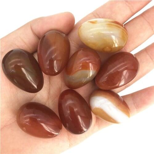 1pc Natural Polished Red Carnelian Agate Crystal Egg Shaped Healing Rieki Decoration Natural Quartz Crystals