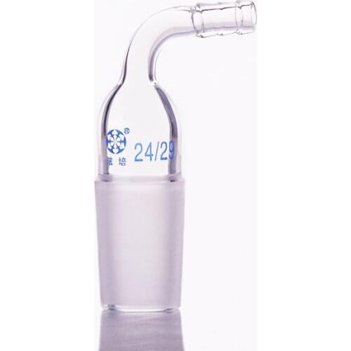 2pcs Bent suction connector,External grinding,Male 24/29,Bent head grinding,Bent tube grinding