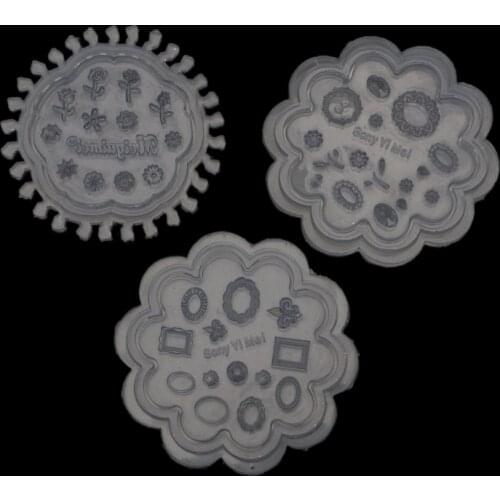 F3MD 3 Pcs Nail Decoration Crystal Epoxy Resin Molds Mini Frame Flowers Silicone Mould DIY Crafts Ornaments Jewelry Casting