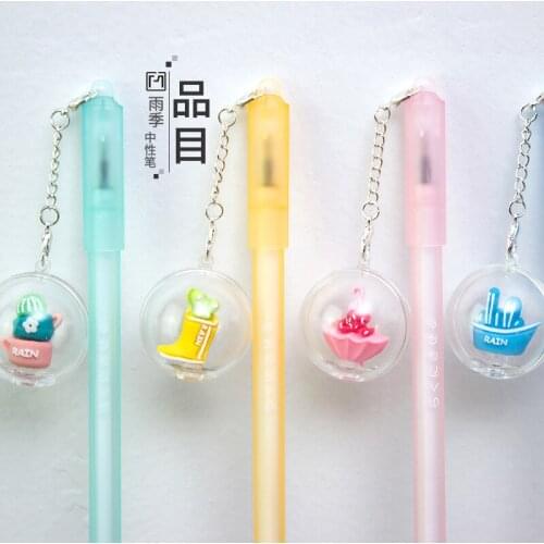 48 pcs Gel Pens rainy season pendant black colored kawaii gift gel-ink pens for writing Cute stationery office school supplies