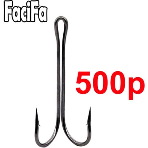 500pcs Long Shank Double Hook Weedless Fishing hook Fly Tying Duple Hook for Jig Bass Fish Hook fishing tackle For Soft Lure