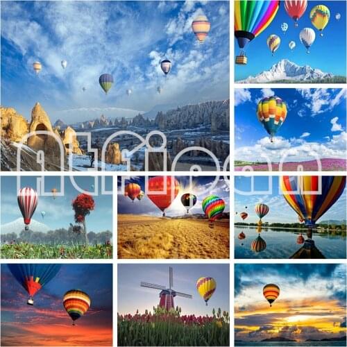 5D DIY Sky Hot Air Balloon Diamond Painting Cross Stitch Kit Square Diamond Embroidery Diamond Mosaic Pattern New Year Gift
