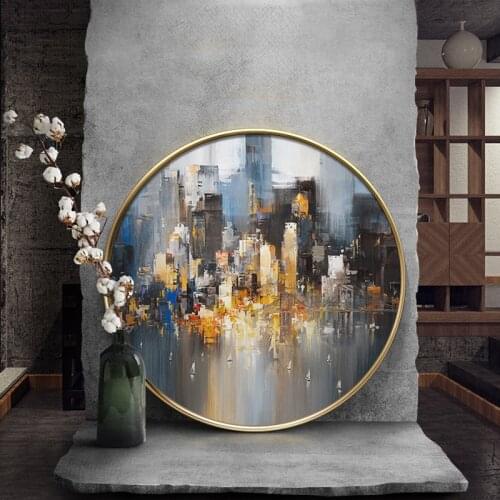 Heavy Color City Impression Canvas Painting Wall Art Picture Abstract Poster n Print For Living Room Asile Studio Fashion Decor