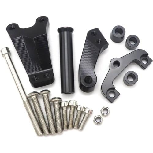Aluminum Steering Damper Stabilizer Mounting Bracket Adapter Set For Kawasaki ER6N 2012-2016
