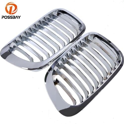POSSBAY Chrome Car Front Grille Racing Grills for BMW 3-Series BMW M3 Cabrio 325Ci/328Ci/330Ci 2001-2006 Car Center Grille Grill