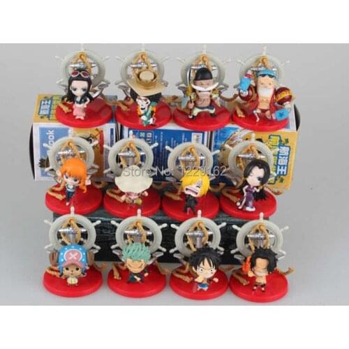 Free shipping 12pcs One Piece Figures 8cm PVC Acton Figures Model Luffy/Zoro/Sanji Collection Toys Dolls New Japanese Anime