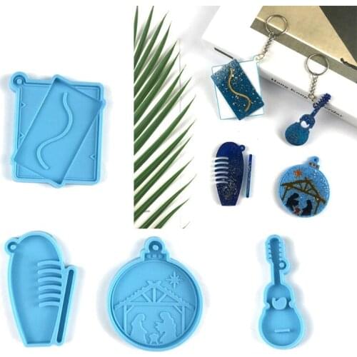 Keychain Epoxy Resin Mold Earrings Pendant Silicone Mould DIY Craft Jewelry Mold