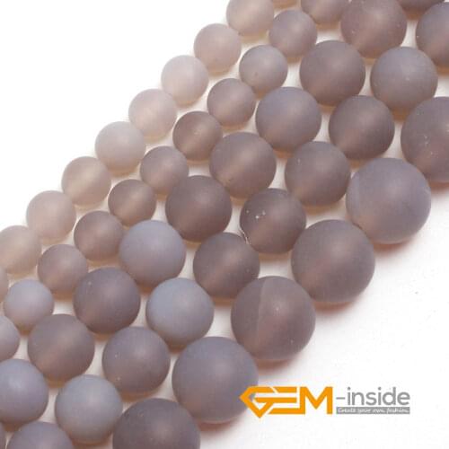 6mm 8mm 10mm round frost gray Agat e beads natural stone beads DIY loose beads for jewelry making strand 15 inches
