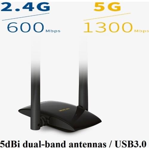 Chin-Firmare 5dBi Ext/ Antennas,USB3.0 AC1900 Wireless Network Card 11AC 1900Mbps DualBand WiFi Adapter 2.4G 600Mbps 5G 1300Mbps