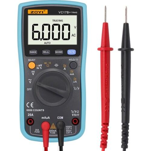 VC17B+ 6000 Counts Digital DC Multimeter AC Voltage Current Meter Resistance Diode Capaticance Tester Electricians Table